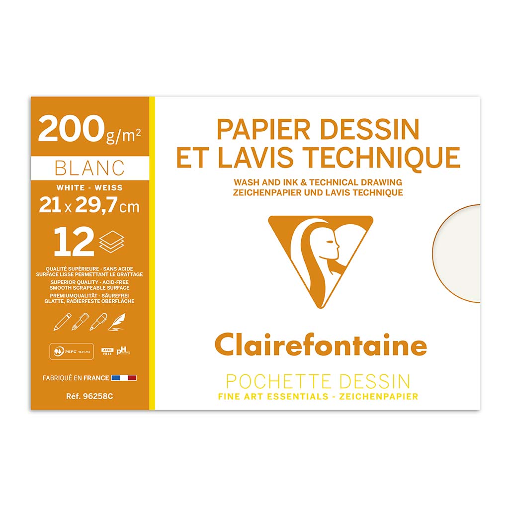 Lavis Dessin Technical Drawing Paper A4, Pack of 12